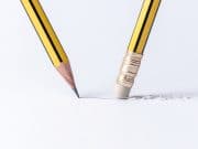 Photo of a pencil and eraser.