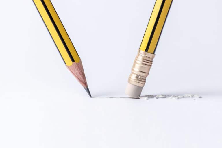 Photo of a pencil and eraser.