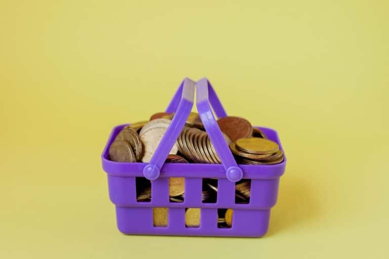 Photo of a basket with coins in it.