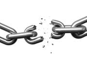Photo of a chain breaking.